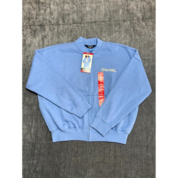 Spalding Jackets & Blazers - NWT Spalding Fleece Bomber Jacket Women's XS Light Blue Full-Zip Long Sleeve